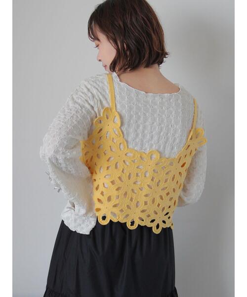 ehka sopo（エヘカソポ）の「袖リボンカットソー（Tシャツ/カットソー・レディース・キナリ/グレー/ブラック・F）」の7枚目の写真