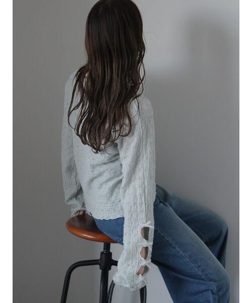 ehka sopo（エヘカソポ）の「袖リボンカットソー（Tシャツ/カットソー・レディース・キナリ/グレー/ブラック・F）」の10枚目の写真