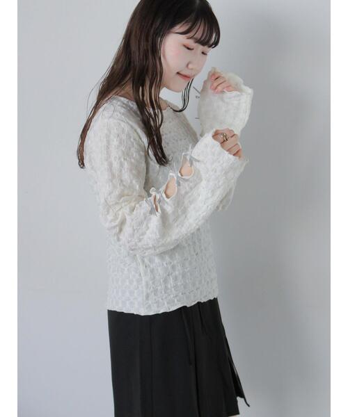 ehka sopo（エヘカソポ）の「袖リボンカットソー（Tシャツ/カットソー・レディース・キナリ/グレー/ブラック・F）」の21枚目の写真