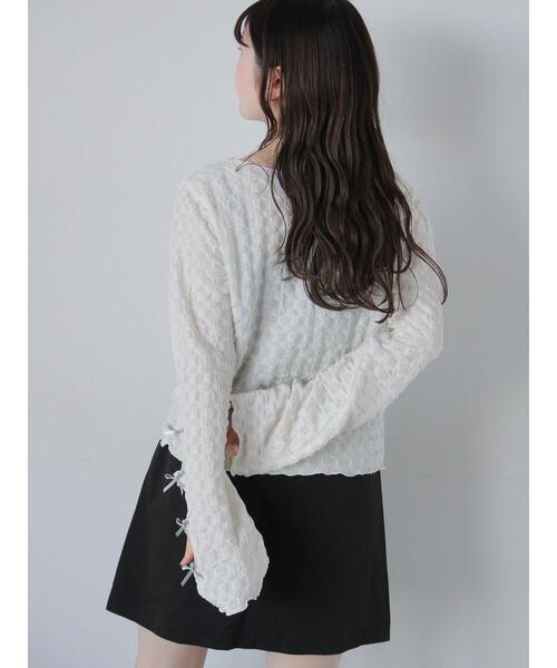 ehka sopo（エヘカソポ）の「袖リボンカットソー（Tシャツ/カットソー・レディース・キナリ/グレー/ブラック・F）」の22枚目の写真