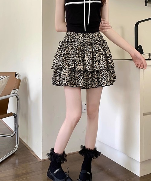 Sibra（シブラ）の「インナーパンツ付き ティアードミニスカート（スカート・レディース・ブラック/モカ/ホワイト・M）」の8枚目の写真