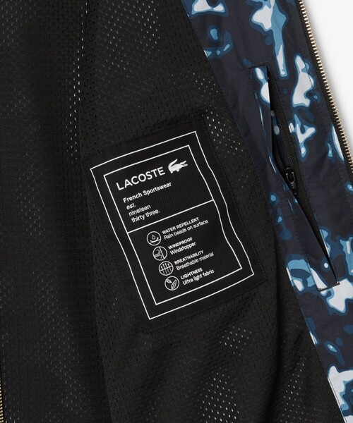 LACOSTE(ラコステ)の「撥水 防風 メッシュライニング オールオーバーテクニカルジップジャケット(ナイロンジャケット・メンズ・ブラック・46/48/50/52)」の3枚目の写真