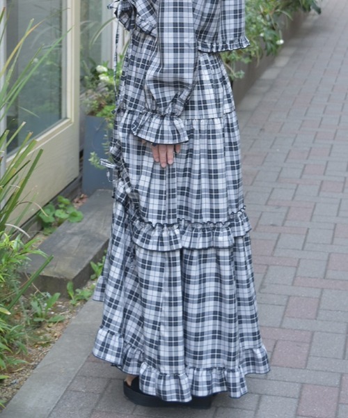 axes femme（アクシーズファム）の「ドロストティアードスカート（スカート・レディース・ブラック/ネイビー/ミント・FREE）」の4枚目の写真