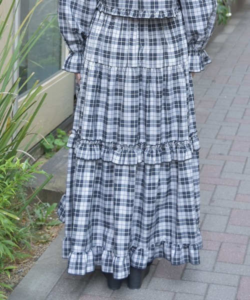 axes femme（アクシーズファム）の「ドロストティアードスカート（スカート・レディース・ブラック/ネイビー/ミント・FREE）」の5枚目の写真