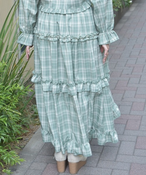 axes femme（アクシーズファム）の「ドロストティアードスカート（スカート・レディース・ブラック/ネイビー/ミント・FREE）」の9枚目の写真