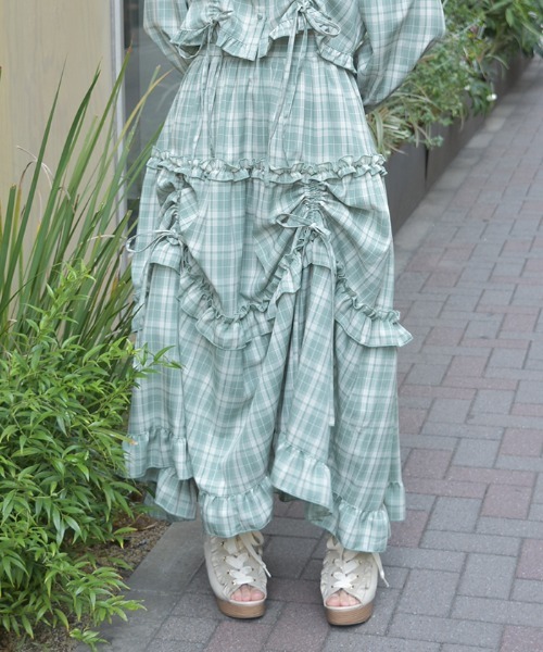 axes femme（アクシーズファム）の「ドロストティアードスカート（スカート・レディース・ブラック/ネイビー/ミント・FREE）」の16枚目の写真