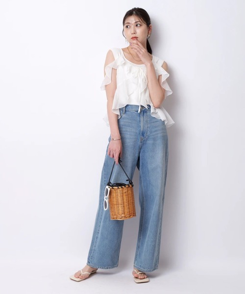 フリルキャミドッキングニット