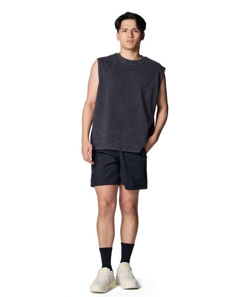 UNDER ARMOUR（アンダーアーマー）の「UAヘビーウエイト ウォッシュド スリーブレス シャツ（ライフスタイル/メンズ）（タンクトップ・メンズ・ブラック・L/2XL/XL/M/S）」の3枚目の写真