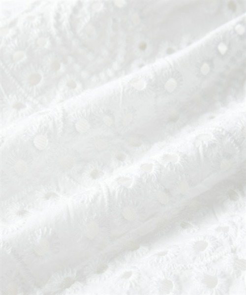 nissen（ニッセン）の「パンチングレースギャザーマキシスカート（スカート・レディース・オフホワイト/ブラック・S/M/L/LL）」の13枚目の写真