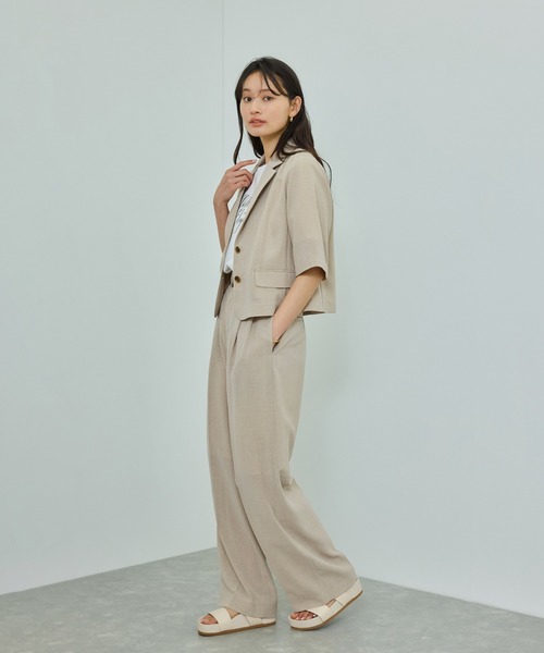 ROPE'（ロペ）の「【洗える】リネンライクコンパクトジャケット/セットアップ対応【WEB・一部店舗限定】（テーラードジャケット・レディース・ベージュ系その他2/グレー・36/38）」の17枚目の写真