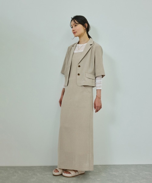 ROPE'（ロペ）の「【洗える】リネンライクコンパクトジャケット/セットアップ対応【WEB・一部店舗限定】（テーラードジャケット・レディース・ベージュ系その他2/グレー・36/38）」の20枚目の写真