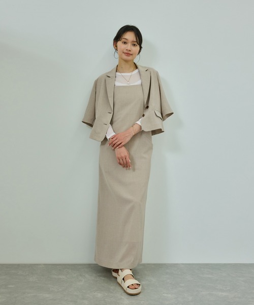 ROPE'（ロペ）の「【洗える】リネンライクコンパクトジャケット/セットアップ対応【WEB・一部店舗限定】（テーラードジャケット・レディース・ベージュ系その他2/グレー・36/38）」の21枚目の写真