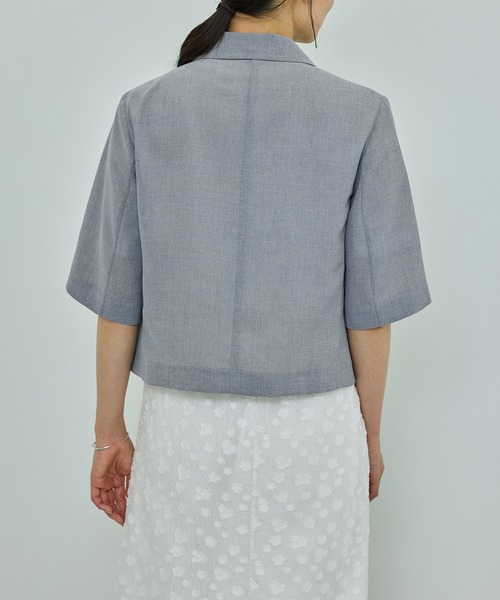 ROPE'（ロペ）の「【洗える】リネンライクコンパクトジャケット/セットアップ対応【WEB・一部店舗限定】（テーラードジャケット・レディース・ベージュ系その他2/グレー・36/38）」の9枚目の写真
