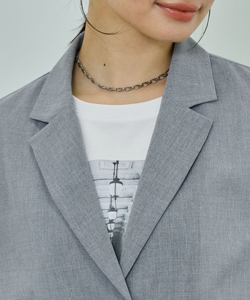 ROPE'（ロペ）の「【洗える】リネンライクコンパクトジャケット/セットアップ対応【WEB・一部店舗限定】（テーラードジャケット・レディース・ベージュ系その他2/グレー・36/38）」の10枚目の写真