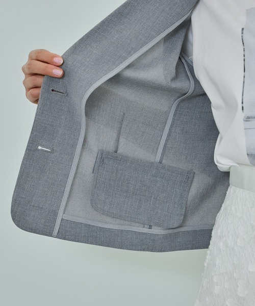 ROPE'（ロペ）の「【洗える】リネンライクコンパクトジャケット/セットアップ対応【WEB・一部店舗限定】（テーラードジャケット・レディース・ベージュ系その他2/グレー・36/38）」の13枚目の写真