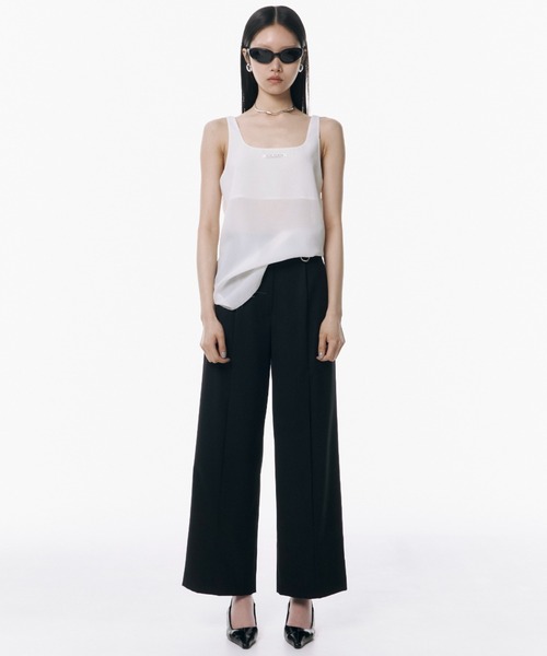 JOSE MOON(ジョゼムーン)の「SLIT WOOL TACK PANTS/スリットウールタックパンツ(スラックス・レディース・グレー/ブラック・36/38)」の12枚目の写真