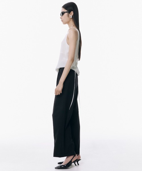 JOSE MOON(ジョゼムーン)の「SLIT WOOL TACK PANTS/スリットウールタックパンツ(スラックス・レディース・グレー/ブラック・36/38)」の13枚目の写真