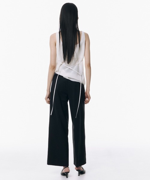 JOSE MOON(ジョゼムーン)の「SLIT WOOL TACK PANTS/スリットウールタックパンツ(スラックス・レディース・グレー/ブラック・36/38)」の14枚目の写真