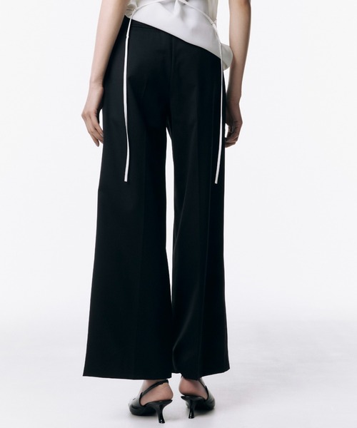 JOSE MOON(ジョゼムーン)の「SLIT WOOL TACK PANTS/スリットウールタックパンツ(スラックス・レディース・グレー/ブラック・36/38)」の16枚目の写真