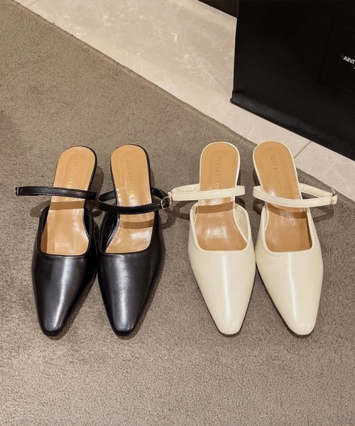 Miniministore(ミニミニストア)の「ポインテッドトゥミュールパンプスサンダル(サンダル・レディース・ブラック/アイボリー・24.0cm/23.0cm/24.5cm/23.5cm/22.5cm)」の8枚目の写真