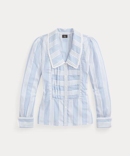 【美品】RRL ダブルアールエル フローラルエンブロイダード コットン ブラウス RRL（ダブル アール エル）の「フローラルエンブロイダード