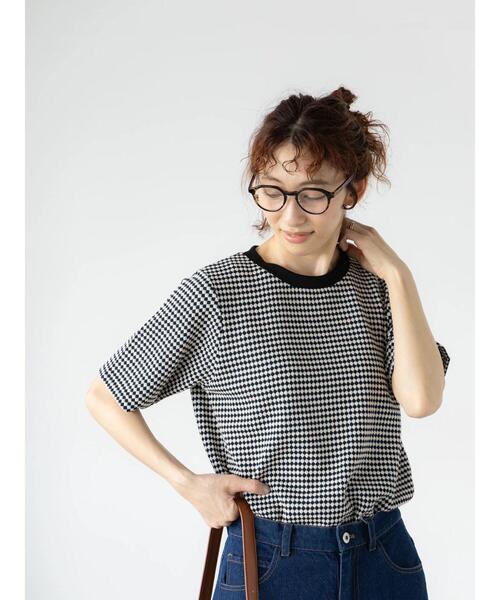 Lugnoncure(ルノンキュール)の「ハニカム柄カットジャカードトップス(その他トップス・レディース・ミント/ブラック/グレー・F)」の6枚目の写真
