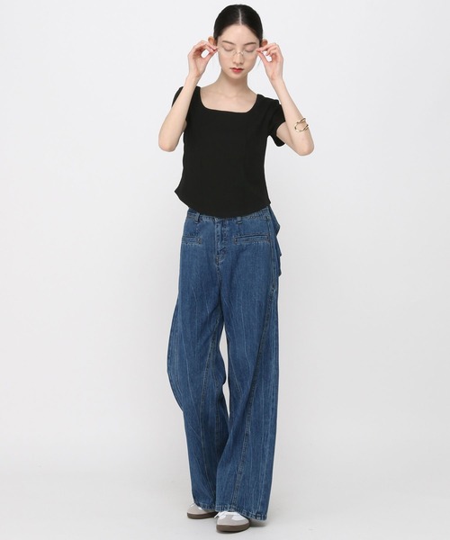 3.3 Field Trip (3.3フィールドトリップ)の「3.3 Field Trip/バッククロス加工T(Tシャツ/カットソー・レディース・ブラック/グレー・FREE)」の18枚目の写真