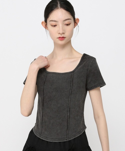 3.3 Field Trip (3.3フィールドトリップ)の「3.3 Field Trip/バッククロス加工T(Tシャツ/カットソー・レディース・ブラック/グレー・FREE)」の7枚目の写真