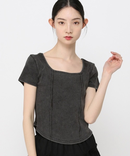 3.3 Field Trip (3.3フィールドトリップ)の「3.3 Field Trip/バッククロス加工T(Tシャツ/カットソー・レディース・ブラック/グレー・FREE)」の6枚目の写真
