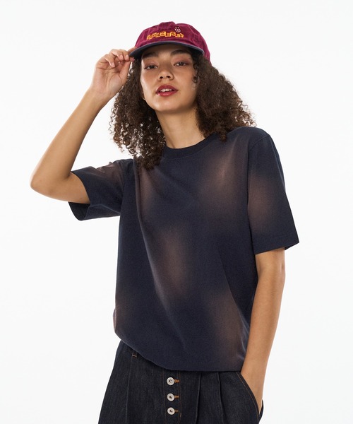 WISH FOR EVER（ウィッシュフォーエバー）の「SUN FADE DRWA CODE SHORT TEE / サンフェードドローコードショートTシャツ（Tシャツ/カットソー・メンズ・ネイビー/パープル/ブラック/レッド/ブラウン/グリーン/ピンク・SMALL/MEDIUM/LARGE）」の4枚目の写真