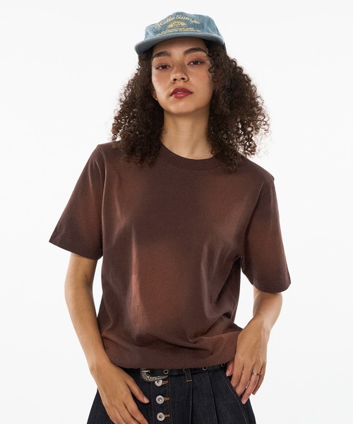 WISH FOR EVER（ウィッシュフォーエバー）の「SUN FADE DRWA CODE SHORT TEE / サンフェードドローコードショートTシャツ（Tシャツ/カットソー・メンズ・ネイビー/パープル/ブラック/レッド/ブラウン/グリーン/ピンク・SMALL/MEDIUM/LARGE）」の2枚目の写真