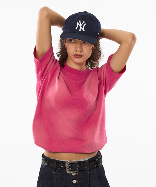 WISH FOR EVER（ウィッシュフォーエバー）の「SUN FADE DRWA CODE SHORT TEE / サンフェードドローコードショートTシャツ（Tシャツ/カットソー・メンズ・ネイビー/パープル/ブラック/レッド/ブラウン/グリーン/ピンク・SMALL/MEDIUM/LARGE）」の6枚目の写真