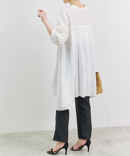 Fizz（フィズ）の「【Fizz/フィズ】　コットンボイル　ピンタック裾ラウンドブラウス（シャツ/ブラウス・レディース・ブラック/ベージュ/ホワイト・M）」の10枚目の写真