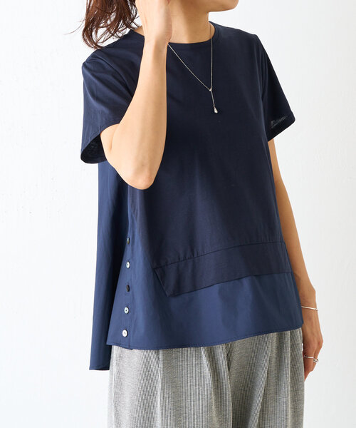 BEARDSLEY（ビアズリー）の「レイヤード風カットソー（Tシャツ/カットソー・レディース・ネイビー/ホワイト・FREE）」の7枚目の写真