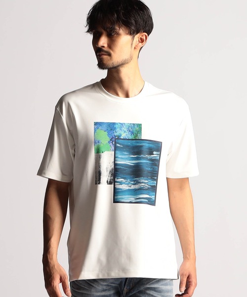NICOLE CLUB FOR MEN(ニコルクラブフォーメン)の「【25モデルEC限定再販売】アラカルトプリント半袖Tシャツ(Tシャツ/カットソー・メンズ・ホワイト系1/ホワイト系2/ホワイト系3・MEDIUM/LARGE/X-LARGE)」の2枚目の写真