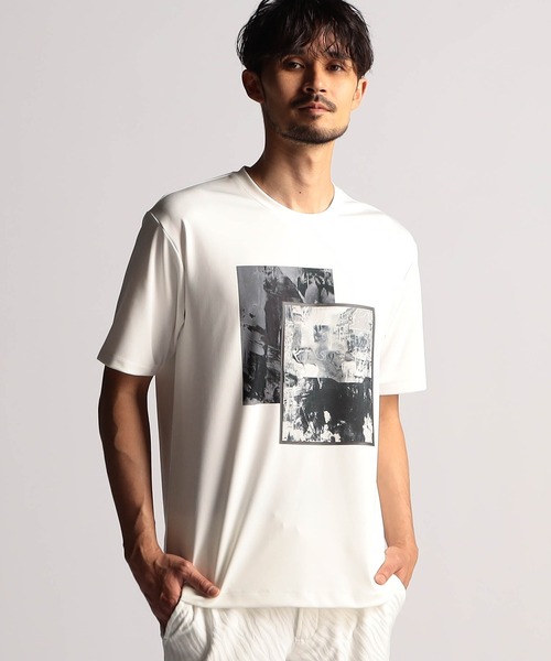 NICOLE CLUB FOR MEN(ニコルクラブフォーメン)の「【25モデルEC限定再販売】アラカルトプリント半袖Tシャツ(Tシャツ/カットソー・メンズ・ホワイト系1/ホワイト系2/ホワイト系3・MEDIUM/LARGE/X-LARGE)」の3枚目の写真