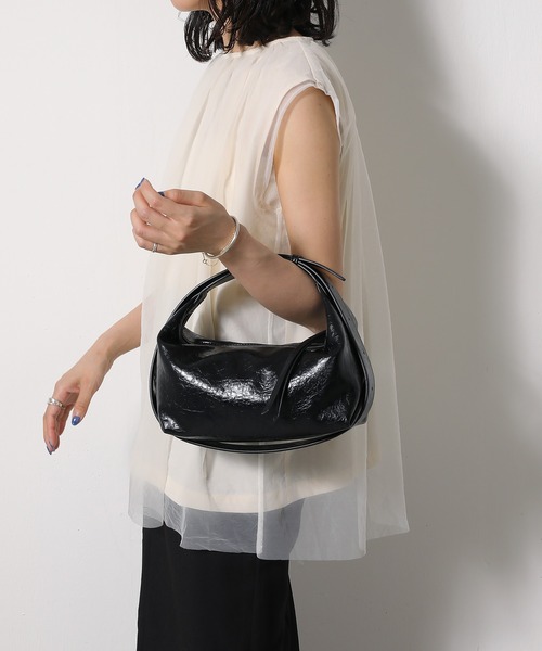 emesuelee(エメスーリー)の「接触冷感 UVカット 撥水加工 チュールレイヤードトップス(Tシャツ/カットソー・レディース・チャコールグレー/オフホワイト/ブラック・フリー)」の5枚目の写真