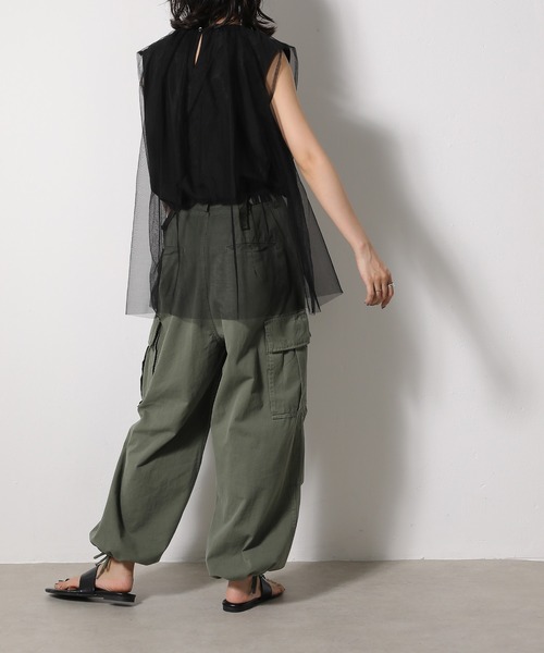 tシャツ 接触冷感 UVカット 撥水加工 チュールレイヤードトップス レディース セール】接触冷感 UVカット 撥水加工 チュールレイヤード