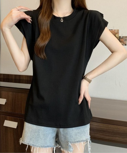 AMAJI(アマジ)の「フリルスリーブTシャツ(Tシャツ/カットソー・レディース・ホワイト/ブラック・SMALL/MEDIUM/LARGE/X-LARGE)」の5枚目の写真