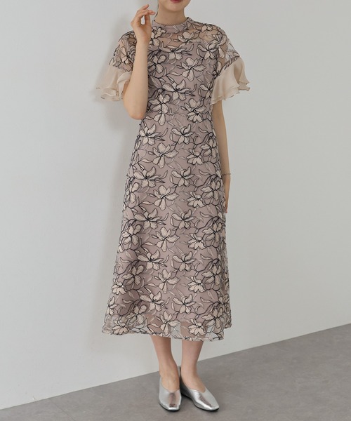 J by blue（ジェイバイブルー）の「スパンコールレースドレス結婚式 成人式 二次会 同窓会 セレモニー パーティードレス オケージョンドレス お呼ばれ 20代 30代（ドレス・レディース・ピンクベージュ/ブルー・SMALL/MEDIUM/LARGE）」の21枚目の写真