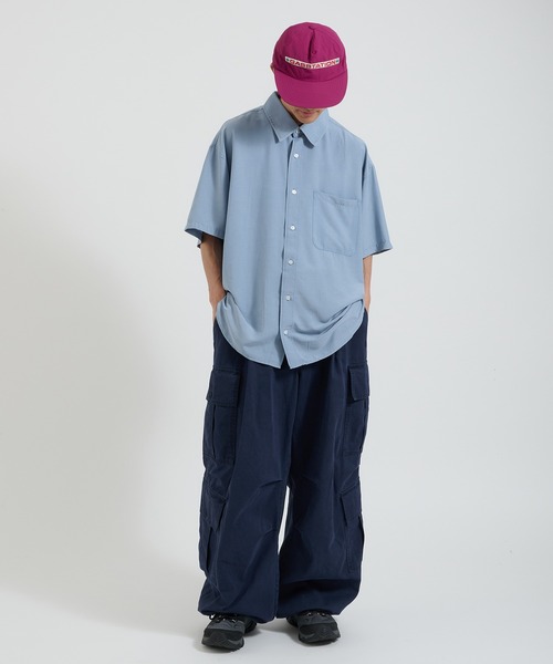 Perushu(ペルーシュ)の「ケミカルウォッシュレーヨン半袖シャツ(Tシャツ/カットソー・メンズ・ブルー/ブラウン/ブラック・MEDIUM/LARGE)」の5枚目の写真