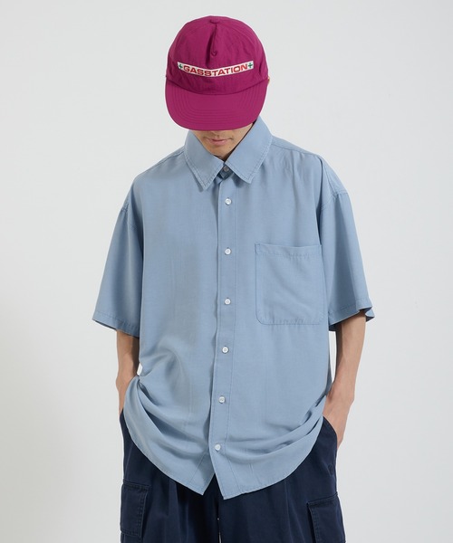 Perushu(ペルーシュ)の「ケミカルウォッシュレーヨン半袖シャツ(Tシャツ/カットソー・メンズ・ブルー/ブラウン/ブラック・MEDIUM/LARGE)」の7枚目の写真