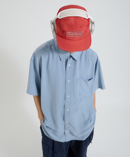 Perushu(ペルーシュ)の「ケミカルウォッシュレーヨン半袖シャツ(Tシャツ/カットソー・メンズ・ブルー/ブラウン/ブラック・MEDIUM/LARGE)」の9枚目の写真