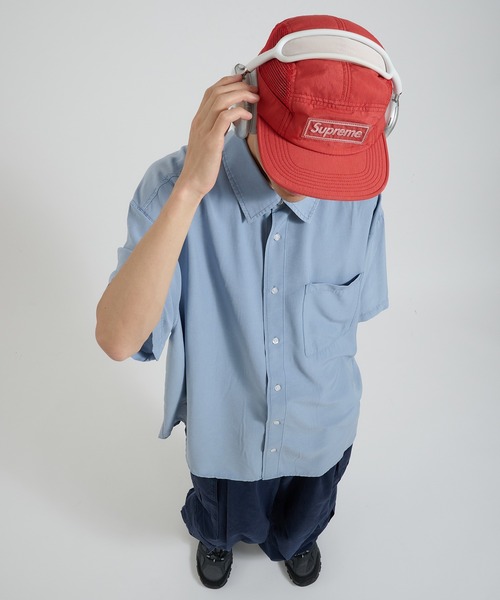 Perushu(ペルーシュ)の「ケミカルウォッシュレーヨン半袖シャツ(Tシャツ/カットソー・メンズ・ブルー/ブラウン/ブラック・MEDIUM/LARGE)」の11枚目の写真