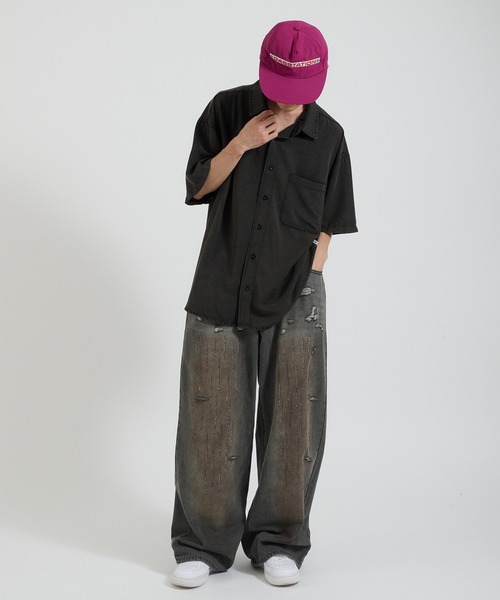 Perushu(ペルーシュ)の「ケミカルウォッシュレーヨン半袖シャツ(Tシャツ/カットソー・メンズ・ブルー/ブラウン/ブラック・MEDIUM/LARGE)」の17枚目の写真