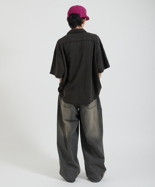 Perushu(ペルーシュ)の「ケミカルウォッシュレーヨン半袖シャツ(Tシャツ/カットソー・メンズ・ブルー/ブラウン/ブラック・MEDIUM/LARGE)」の16枚目の写真