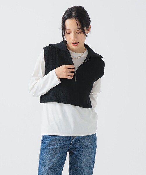 B:MING by BEAMS（ビーミングバイビームス）の「【セットアイテム】ベスト × ロング Tシャツ セット（ベスト・レディース・グレー/ホワイト系その他5/ブラック・ONE SIZE）」の22枚目の写真