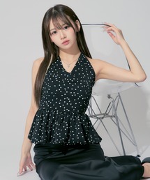 水玉」に該当するトップス（ブラック/黒色系）ファッション通販