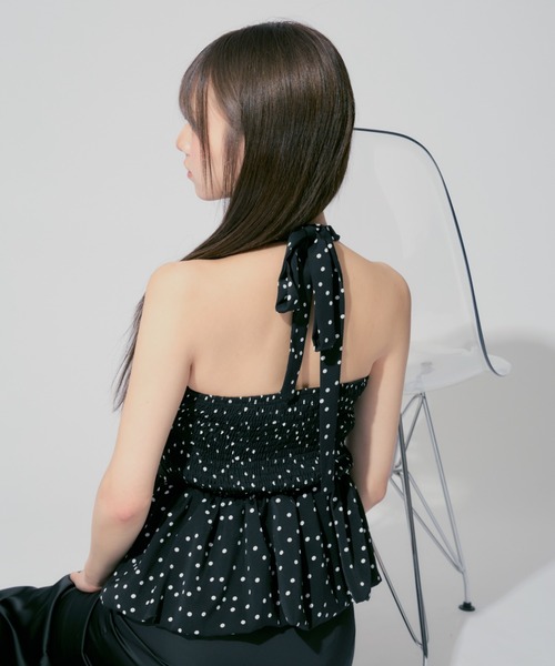 Halter Neck Dot Mini Tops / ドット柄ホルターネック