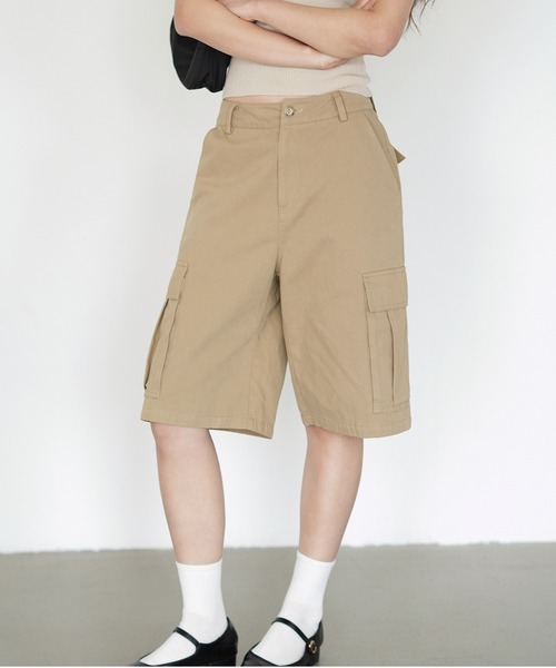 ENECE エニーチェ カーゴ ハーフパンツ ショートパンツ ベージュ 38 eg195c0_1.jpg
